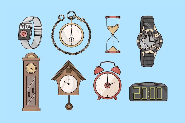 Vector reloj de medición de tiempo y concepto de reloj