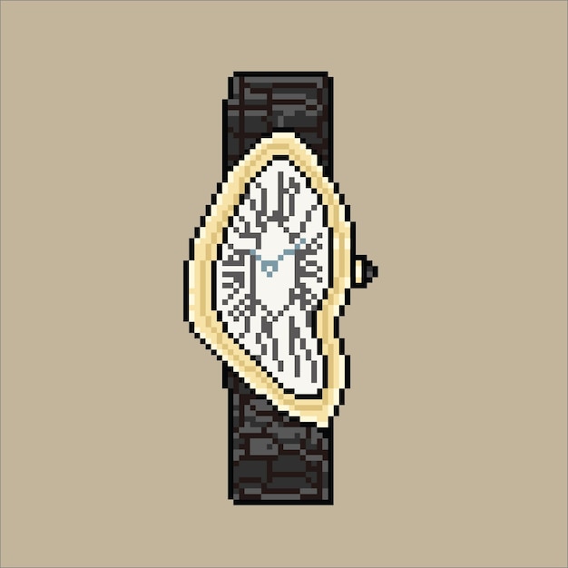 reloj moderno con estilo pixel art