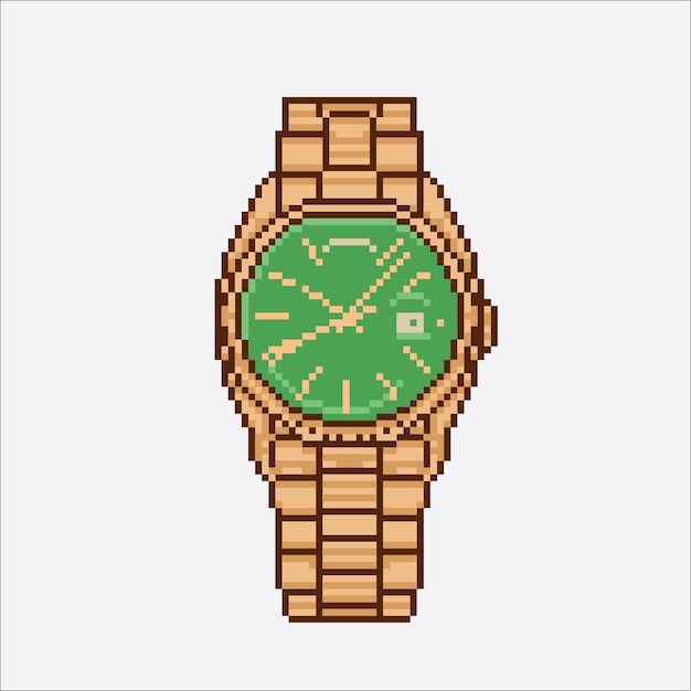 reloj moderno con estilo pixel art