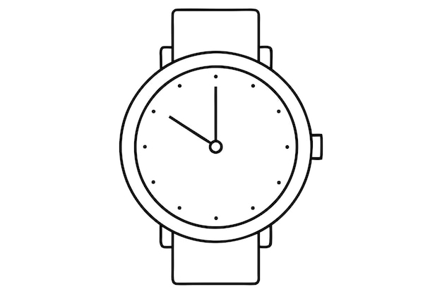 Reloj de muñeca de línea simple a las 10 OClock