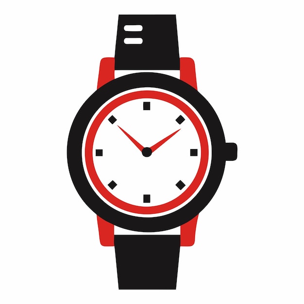 Reloj de muñeca masculino ilustración de arte vectorial de estilo plano ilustración aislada de fondo blanco