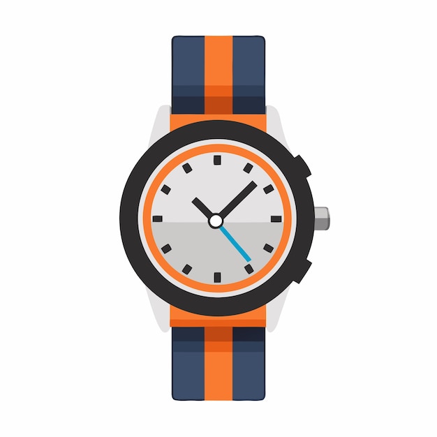 Reloj de muñeca masculino ilustración de arte vectorial de estilo plano ilustración aislada de fondo blanco