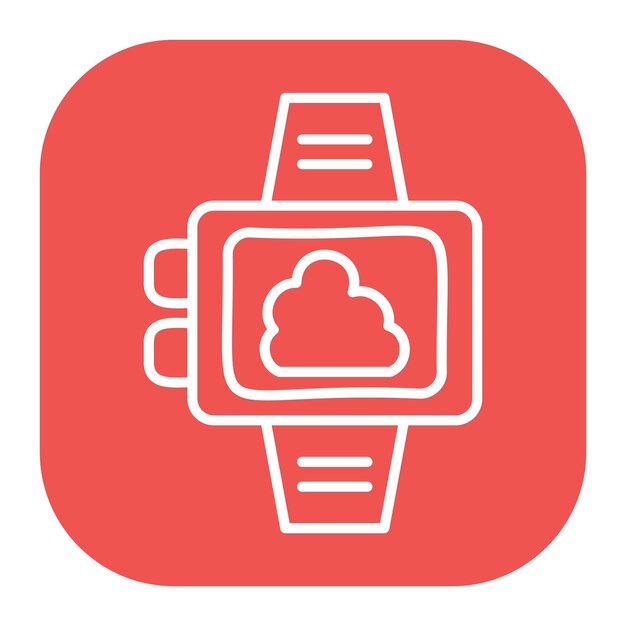 un reloj con una nube en él y un fondo rojo