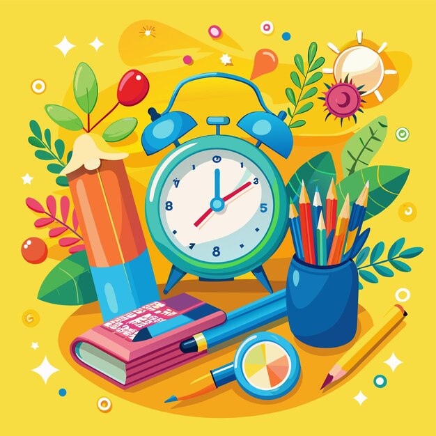 un reloj con la palabra " hora " en él