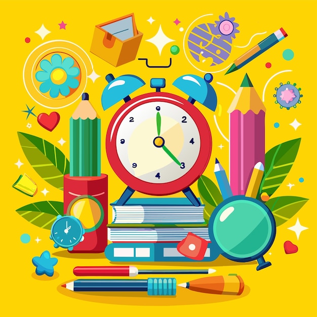 un reloj con la palabra " hora " en él