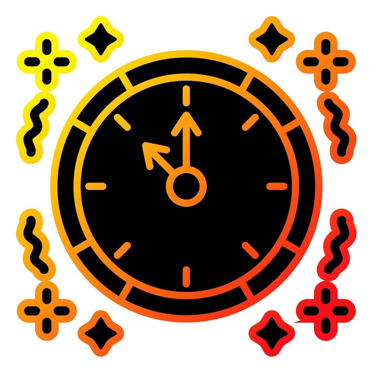 Vector un reloj con la palabra tiempo en él