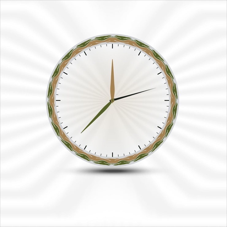 Vector reloj de pared de oficina mínimo aislado en plantilla de diseño de vector de fondo blanco