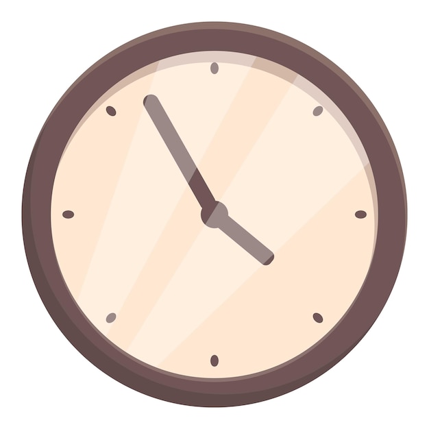Reloj de pared redondo que muestra la hora con manillas de horas y minutos