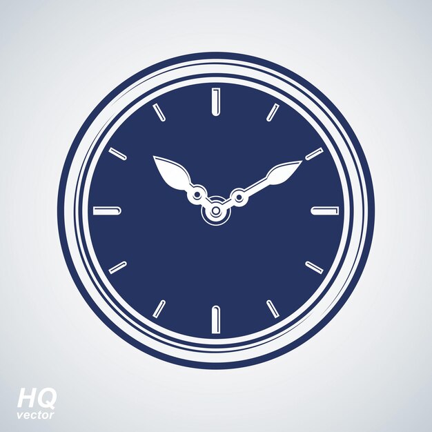 Reloj de pared vectorial con una manecilla de hora en el dial. Ilustración de temporizador de alta calidad aislada sobre fondo blanco. Icono conceptual de planificación empresarial.
