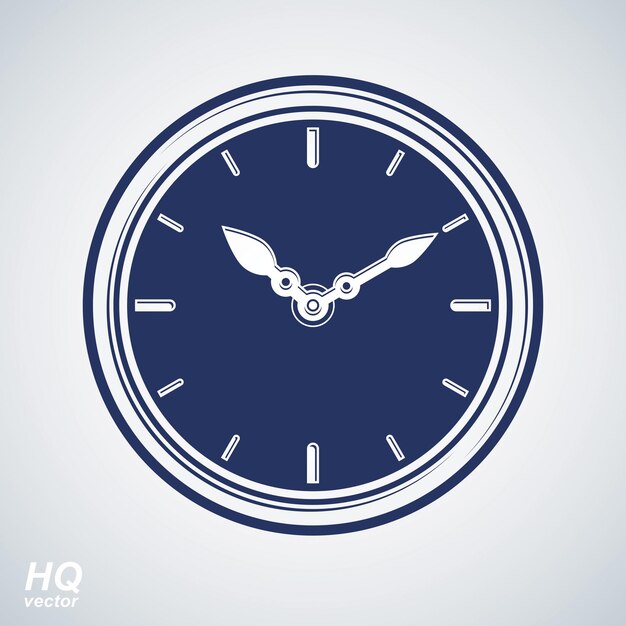 Reloj de pared vectorial con una manecilla de hora en el dial. ilustración de temporizador de alta calidad aislada sobre fondo blanco. icono conceptual de planificación empresarial.