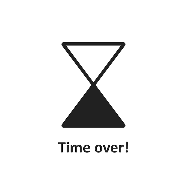 Reloj plano de línea de icono de tiempo de reloj en vector Ilustración aislada de reloj de arena