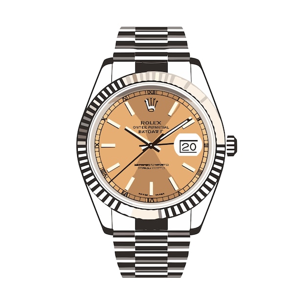 Reloj de pulsera aislado en fondo blanco Ilustración vectorial