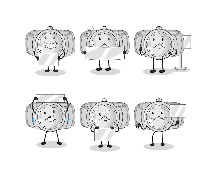 Vector reloj de pulsera con vector de mascota de carácter de grupo de tablero