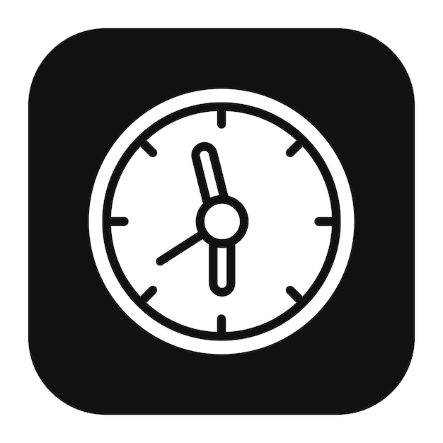 un reloj que está en un fondo negro con una cara blanca y la hora es 1:00.