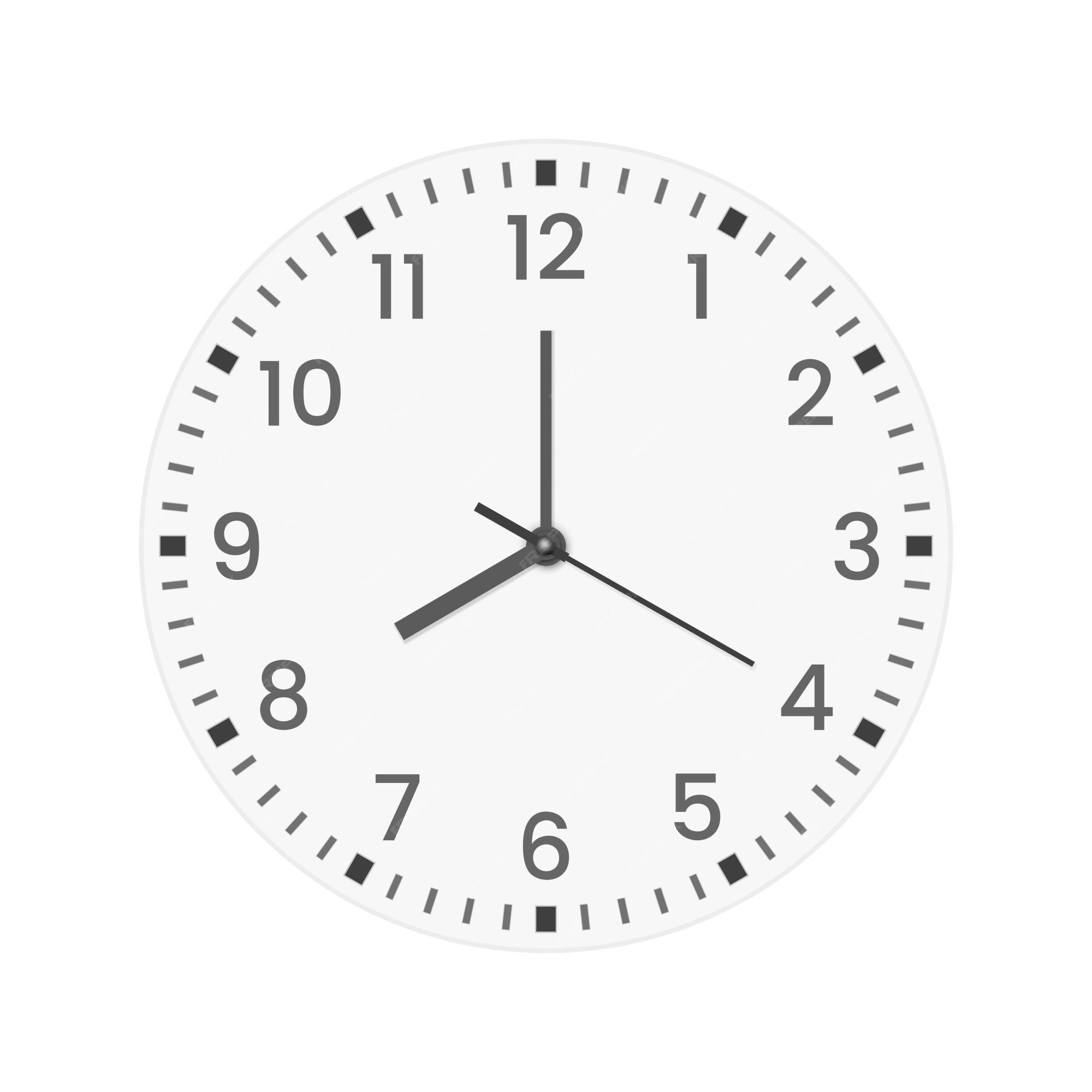 Reloj realista con minutos, números de hora y segundero. | Vector Premium