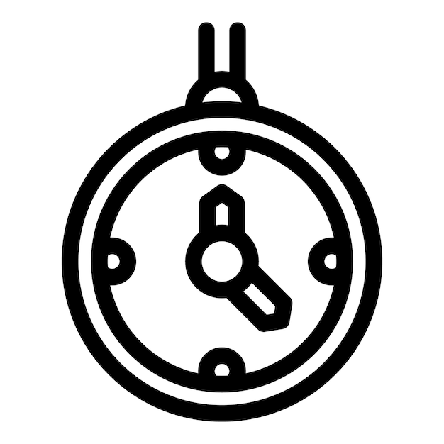 Reloj redondo colgado que muestra el icono de la hora de las siete en punto