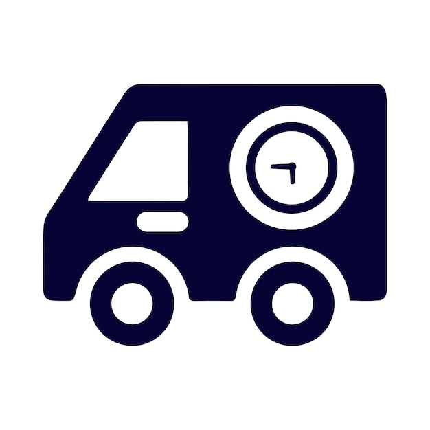 reloj de reloj de coche rápido en el icono de entrega a tiempo