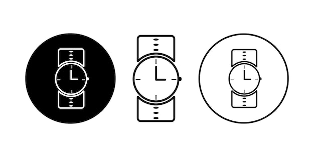 reloj, reloj, reloj, vector, icono, conjunto, clásico, reloj, diseño, ilustración