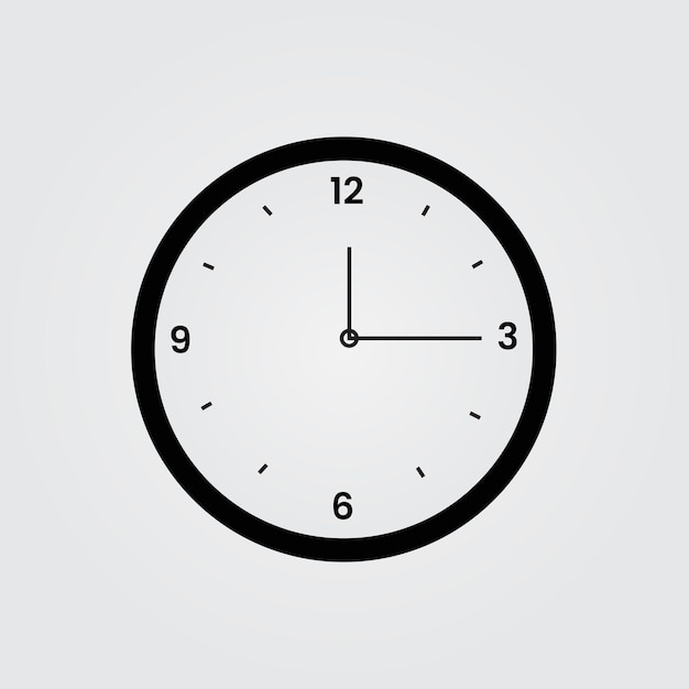 Reloj sencillo que muestra tres oclocks