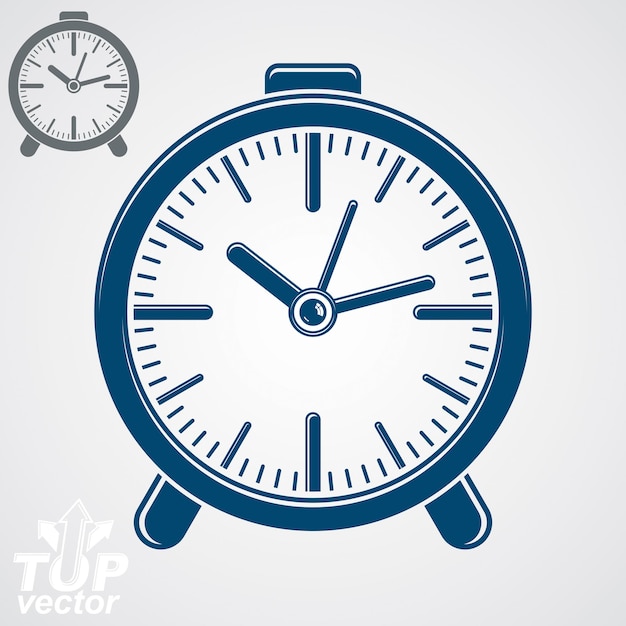 Reloj de sobremesa clásico Vector, versión adicional incluida. Eps 8 ilustración vectorial muy detallada. Despierta el símbolo conceptual.