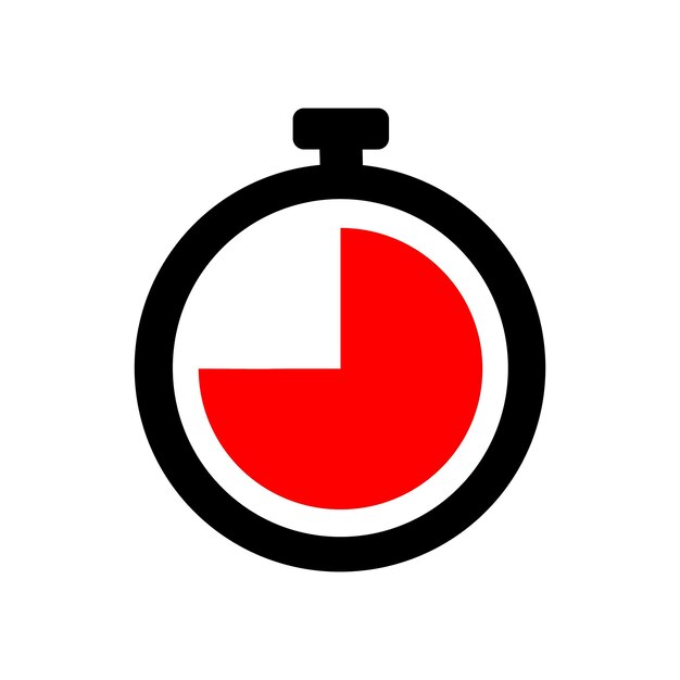 Reloj de temporizador de 45 minutos con tres cuartos de hora en rojo