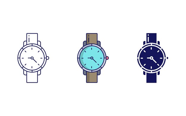 reloj, vector, icono