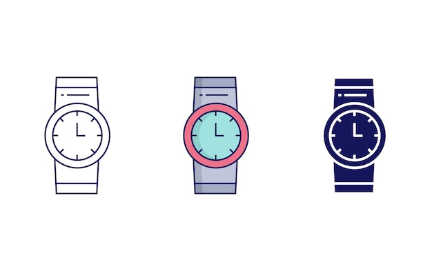 reloj, vector, icono