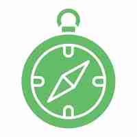 Vector un reloj verde con un triángulo en la parte delantera