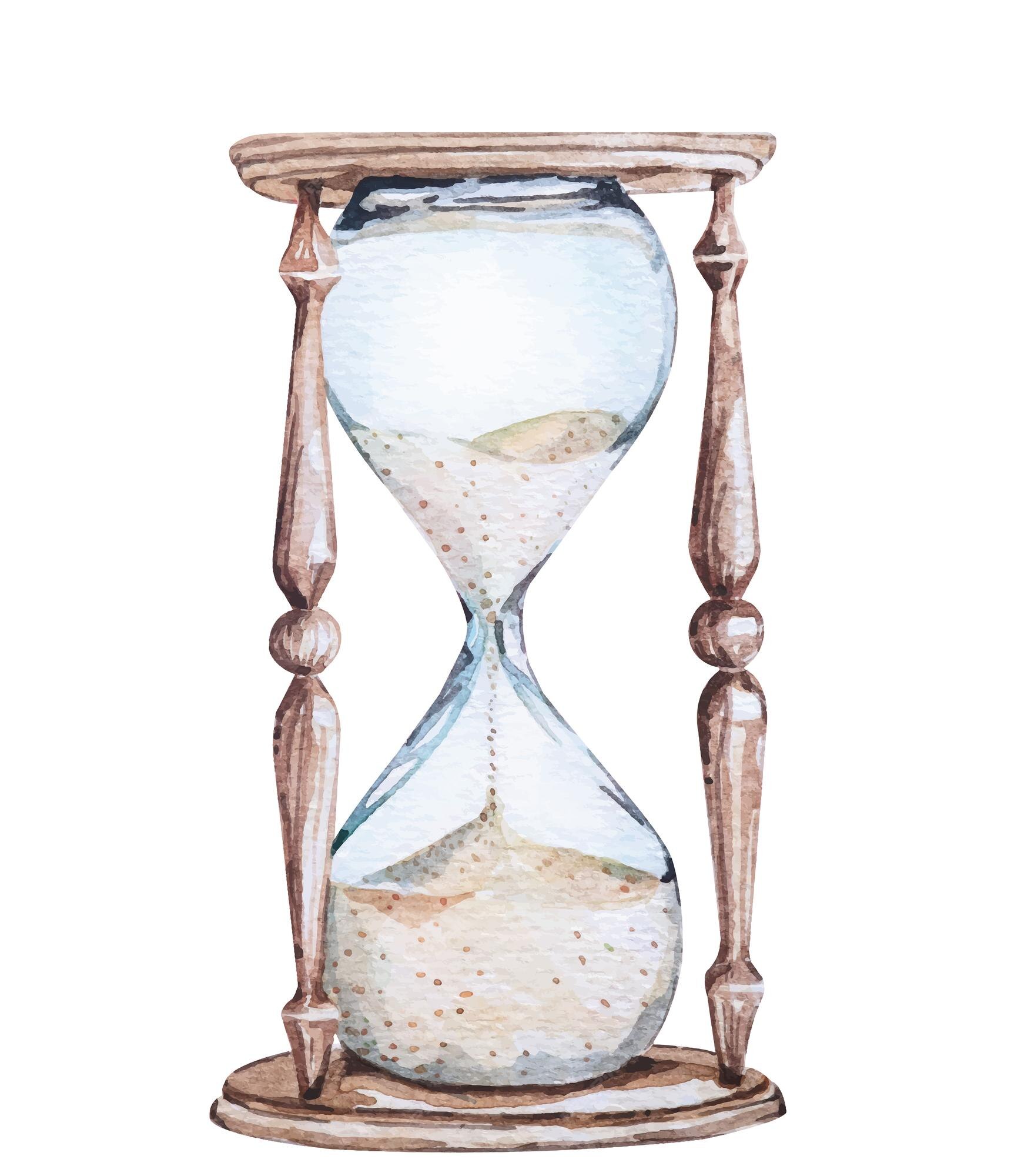 Besugo gorra A la verdad Relojes de arena vintage. ilustración de acuarela aislada sobre fondo blanco.  | Vector Premium