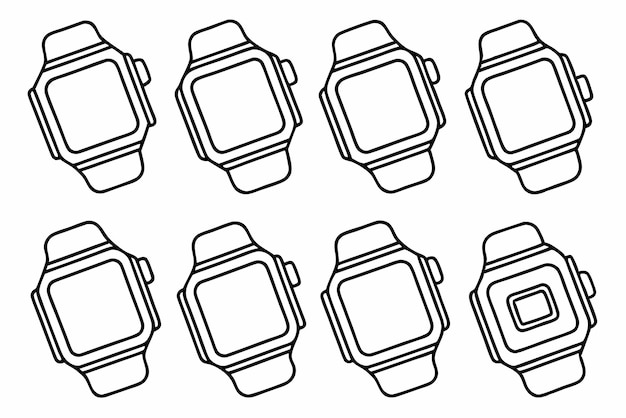 Relojes inteligentes línea de arte ilustración conceptos galería inspiración
