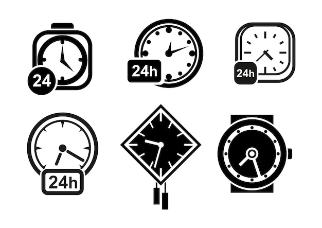 Relojes de pared iconos de reloj y alarma