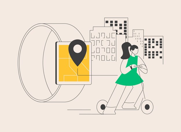 Relojes de rastreo de GPS para niños ilustración vectorial de concepto abstracto