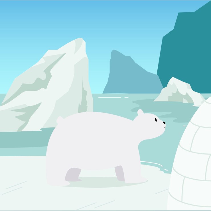 Vector remake del oso polar en la naturaleza