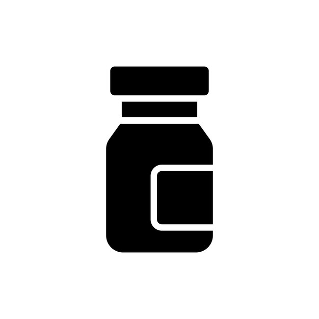 Remedio farmacéutico Curación en una plantilla de vector de íconos de botella