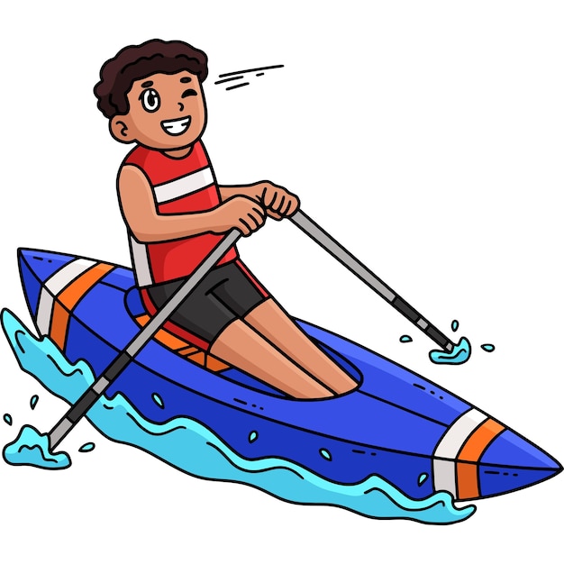 El remero en la posición final del clipart