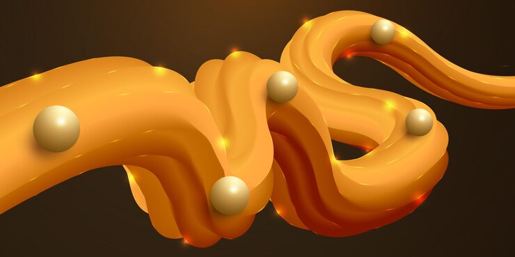 Vector un remolino dorado y dorado con cuentas doradas.