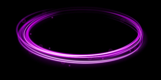 Remolino de neón Efecto de luz de línea azul curva Fondo de anillo abstracto con fondo giratorio brillante Túnel de flujo de energía Plataforma de portal azul Vector de círculo mágico Espiral luminosa marco redondo