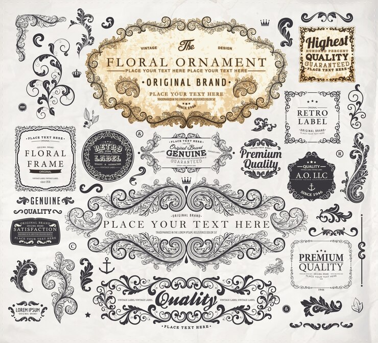 Vector remolino tarjeta ornamental clásico certificado