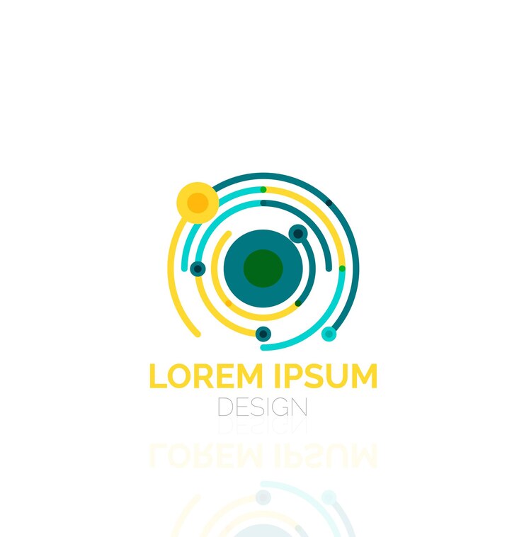 Vector remolino vectorial y círculos delinean un logotipo geométrico abstracto mínimo
