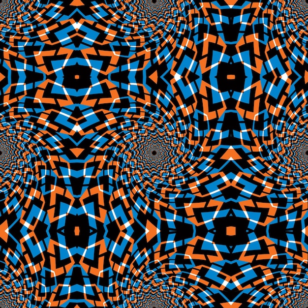 Los remolinos psicodélicos el fondo vectorial del patrón geométrico sin costuras