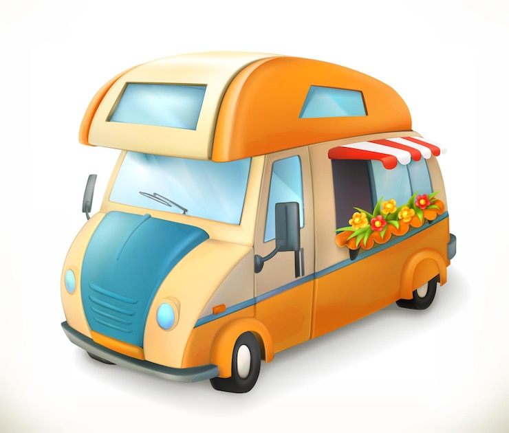 Vector remolque de viaje modelo 3d