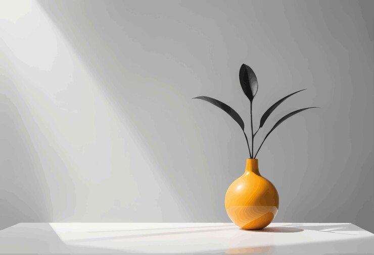 Vector rendering en 3d de un hermoso jarrón naranja aislado sobre un fondo blanco rendering 3d de una hermosa ora