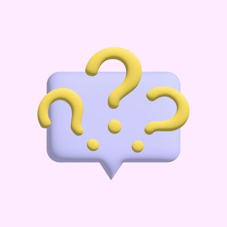 Vector renderización 3d de una bombilla de habla con signos de interrogación ícono de notificación de chat de redes sociales en colores pastel ilustración vectorial