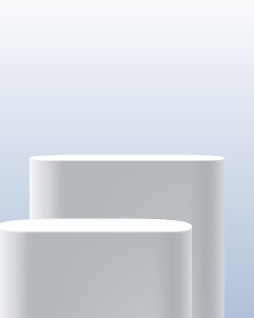 Renderización 3D minimalista de un escenario de podio blanco para la exhibición de productos