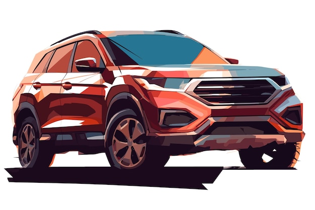 Vector renderización 3d de un suv genérico sin marca