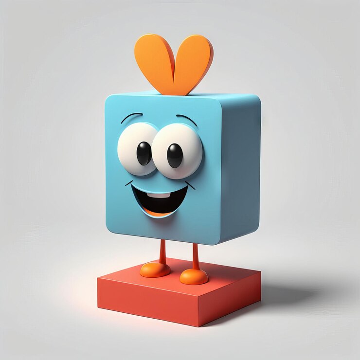 Vector renderizado en 3d de un personaje de dibujos animados lindo