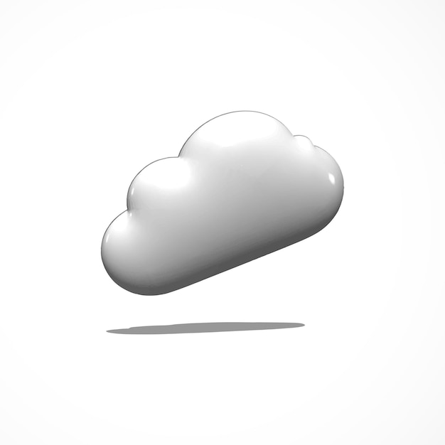 Renderizado de icono 3d de nube