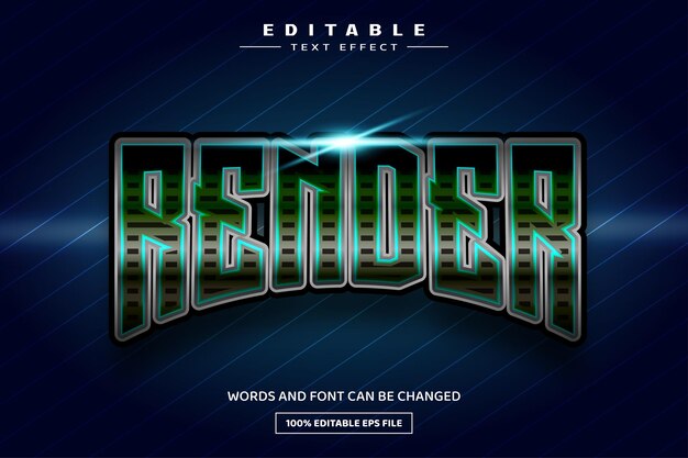 Renderizar plantilla de efecto de texto editable en 3D