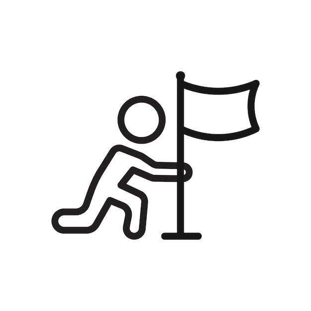 Rendición capitular renunciar icono línea negra arte vector logotipo