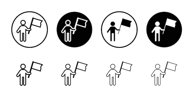 Rendición capitular renunciar icono Vector logotipo puesto plano